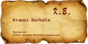 Krausz Borbála névjegykártya